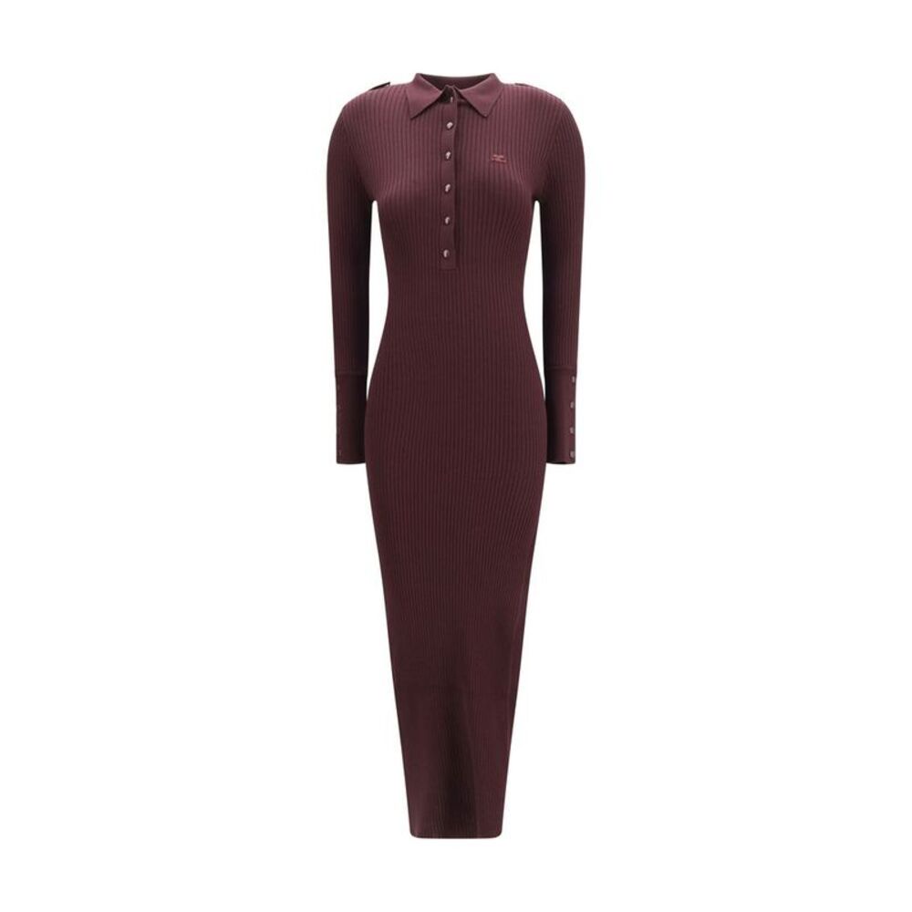 Courrèges Bordeaux Viscose Casual Women's Dress
